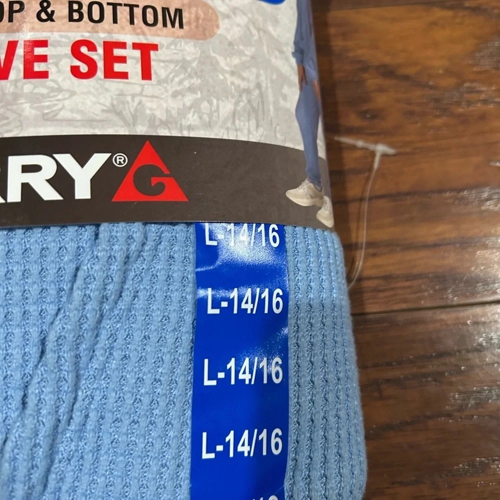 Gerry -Blue youth waffle top & bottom set-Active set